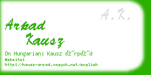 arpad kausz business card